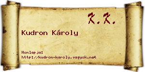 Kudron Károly névjegykártya