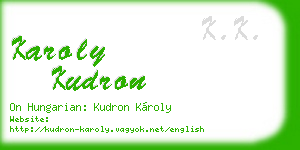 karoly kudron business card